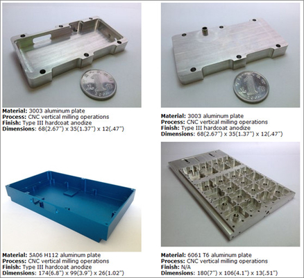Части ISO9001 точности CNC сплава 3003 изготовленные на заказ, который подвергли механической обработке алюминиевые